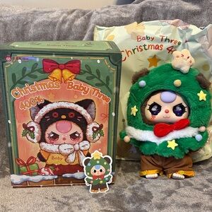 400% Baby Three Christmas Tree Bear Purple Liquid Glitter Crying Eyes